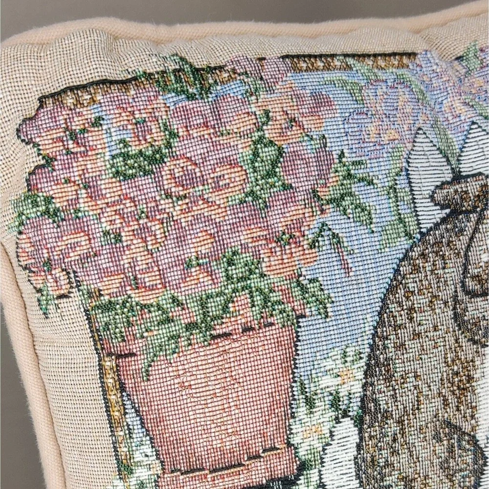 Grannycore Cottagecore Easter Tapestry Bunny‎ Watering Can Floral Pillow